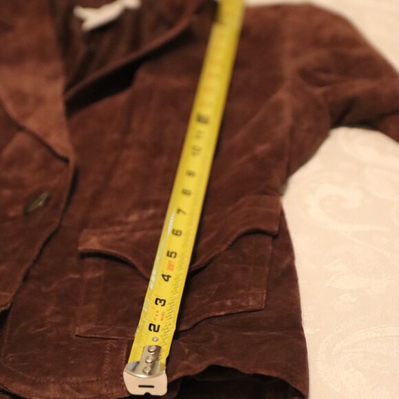 Fitted Suede Leather one button Charlotte Russe jacket Small 100% leather Brown - Picture 9 of 16